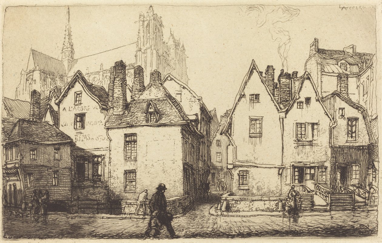 Gamla hus i Amiens Gamla hus i Amiens, 1907. av Auguste Lepere
