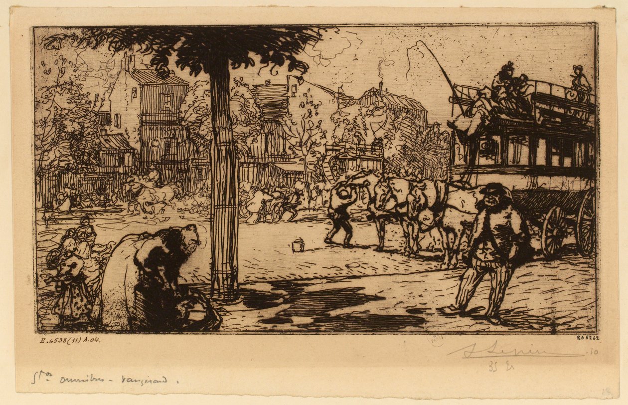 Omnibusstation i Vaugirard av Auguste Lepere