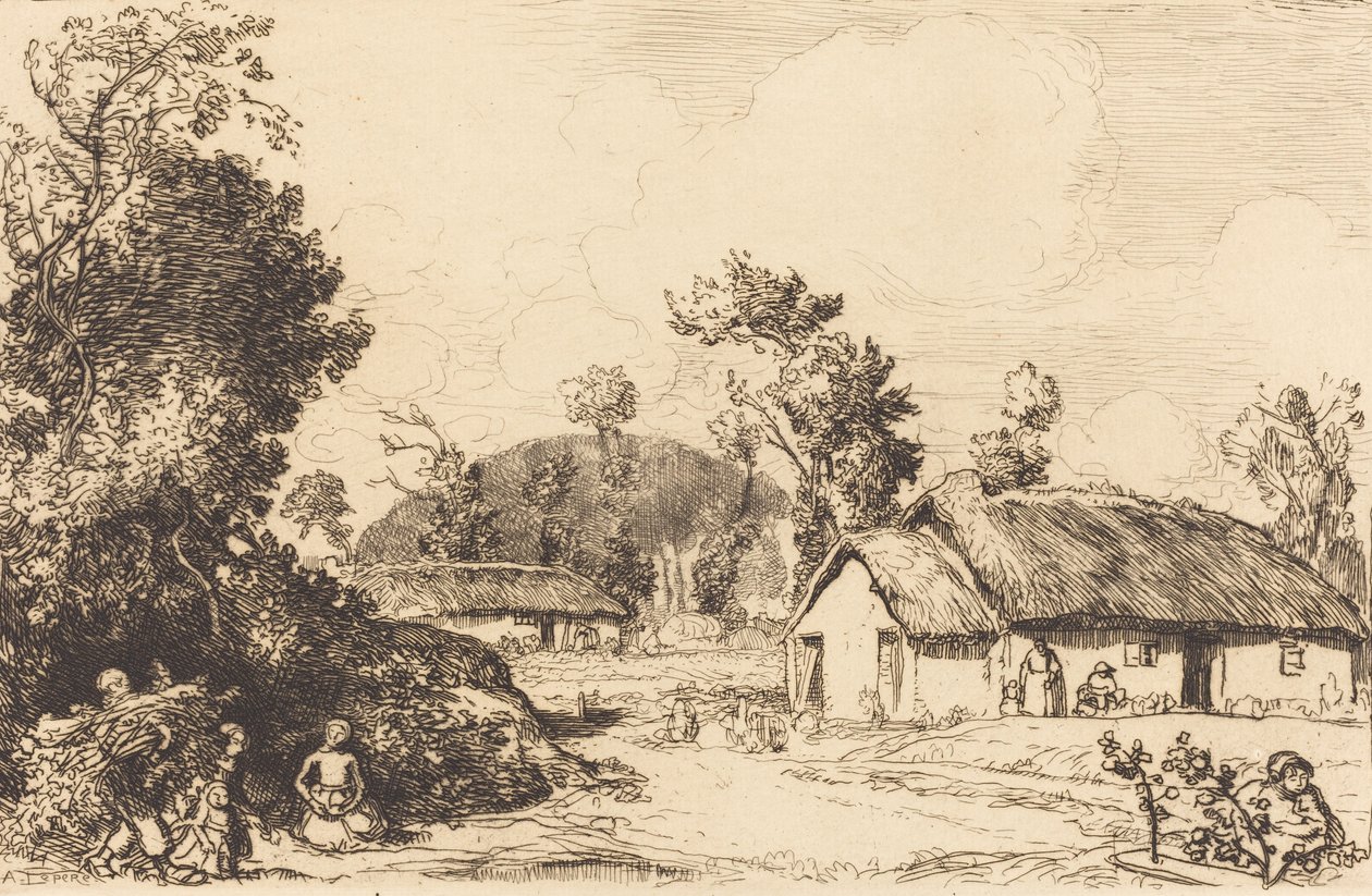 Pastime of Rest, Vendee The rest game, Vendee. av Auguste Lepere