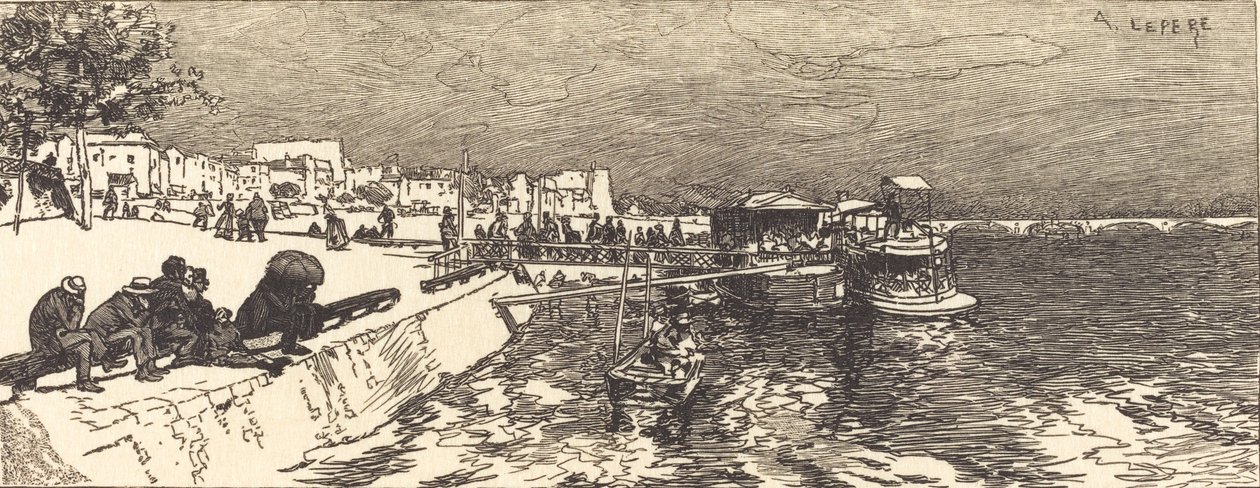 Pier vid Bercy Embarcadere a Bercy, 1890. av Auguste Lepere