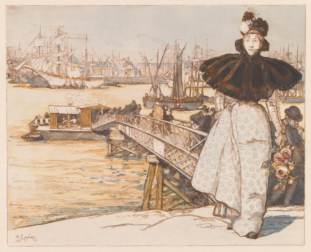 Pir vid Garonne, Bordeaux av Auguste Lepere