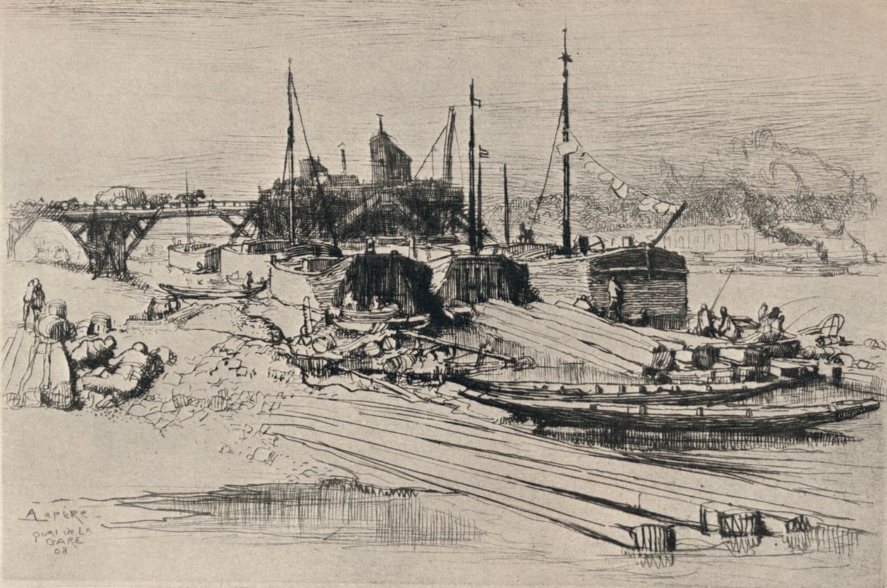 Offentlig soptipp, Stationskajen, 1915 av Auguste Louis Lepère