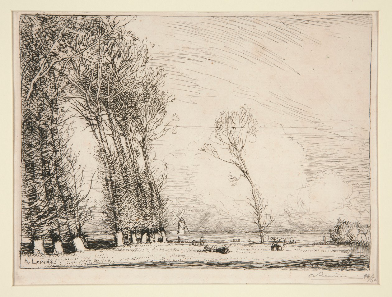 Ridån av poppel (Vendee) av Auguste Lepere