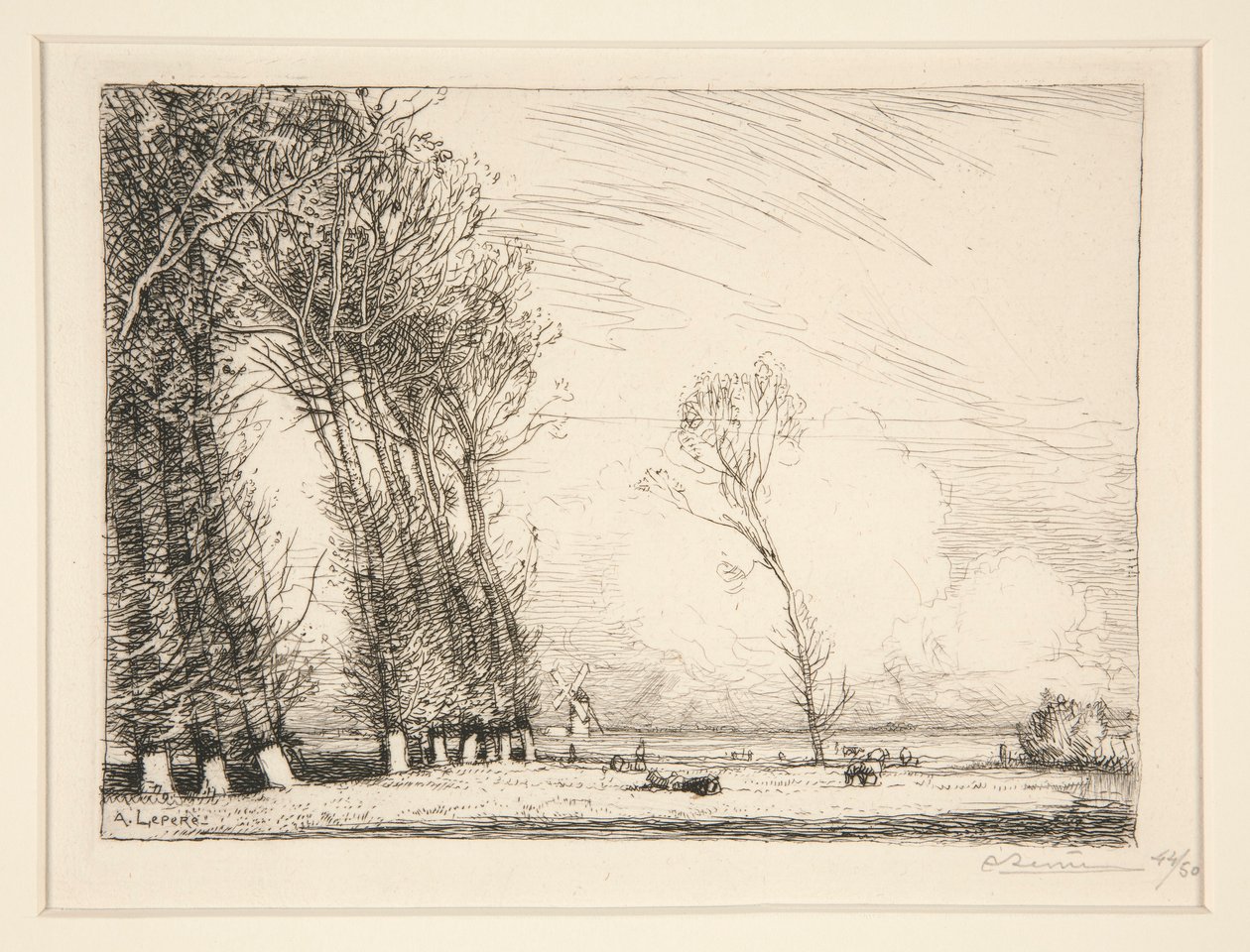 Ridån av poppel (Vendee) av Auguste Lepere