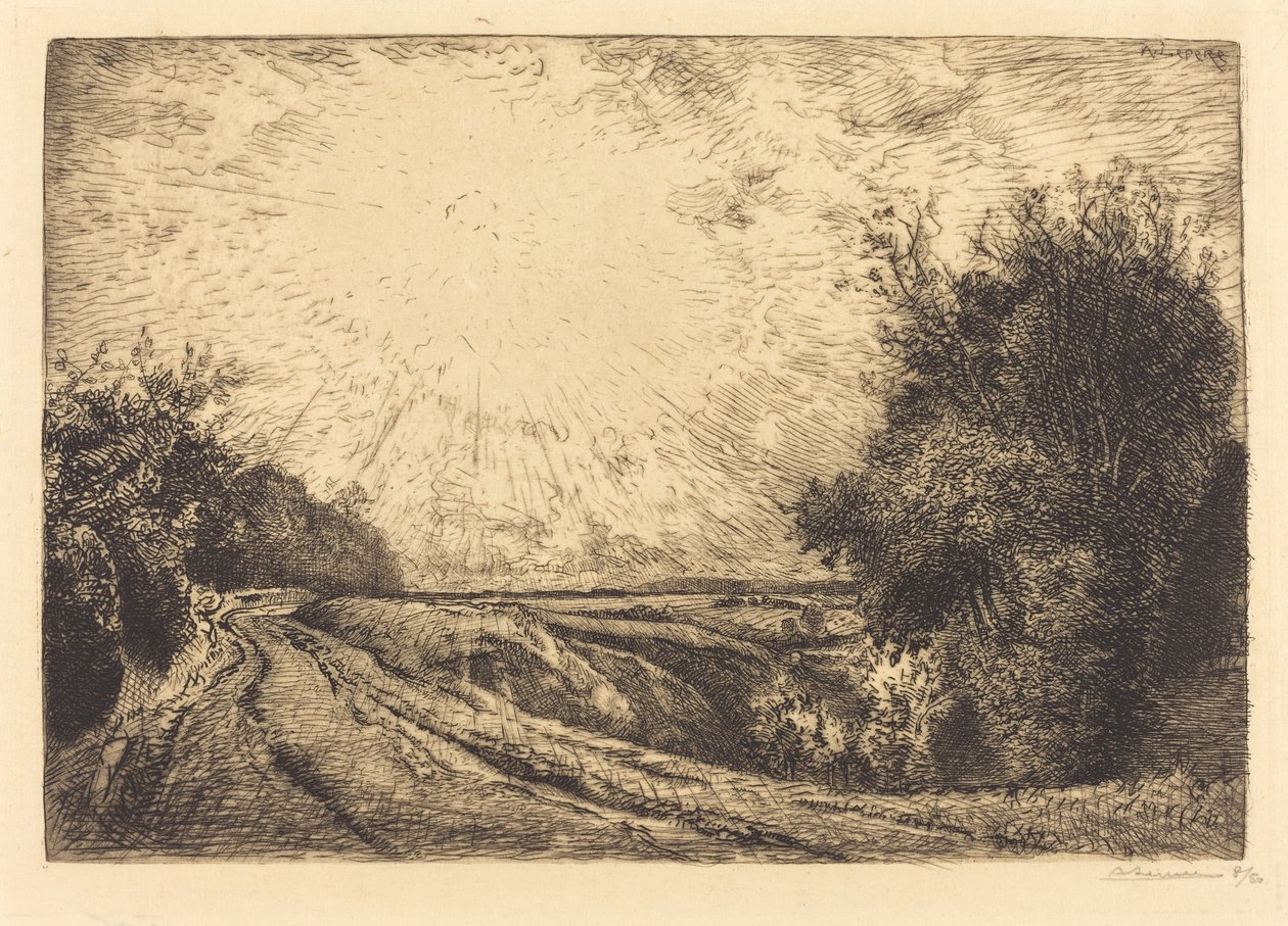 Rutt från La Houssoye, Crevecoeur-le-Grand (Route de La Houssoye, Crevecoeur) av Auguste Lepere