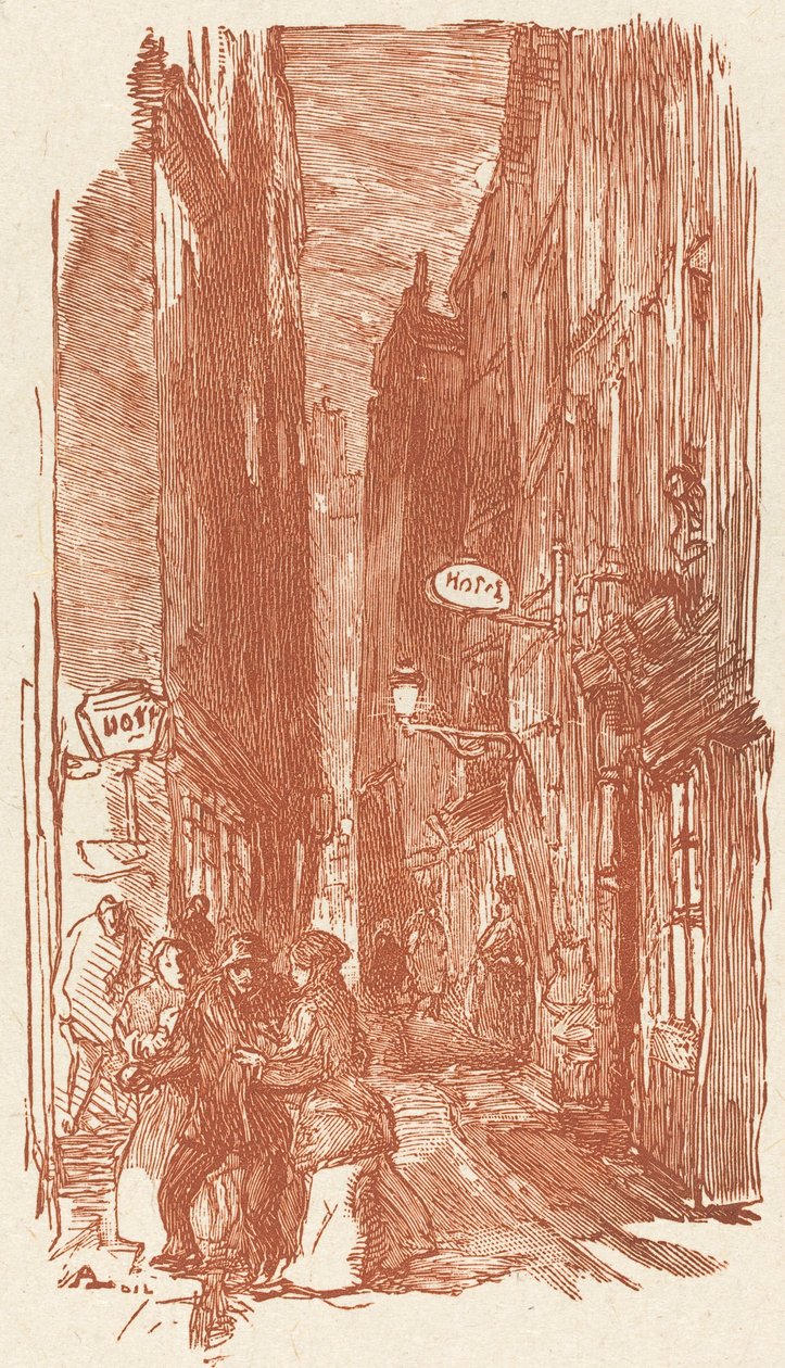 Rue Saint-Severin, publicerad 1901. av Auguste Lepere