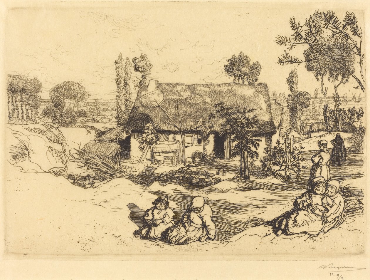 Skydd för de fattiga, Vendee (Le nid de pauvres, Vendee) av Auguste Lepere