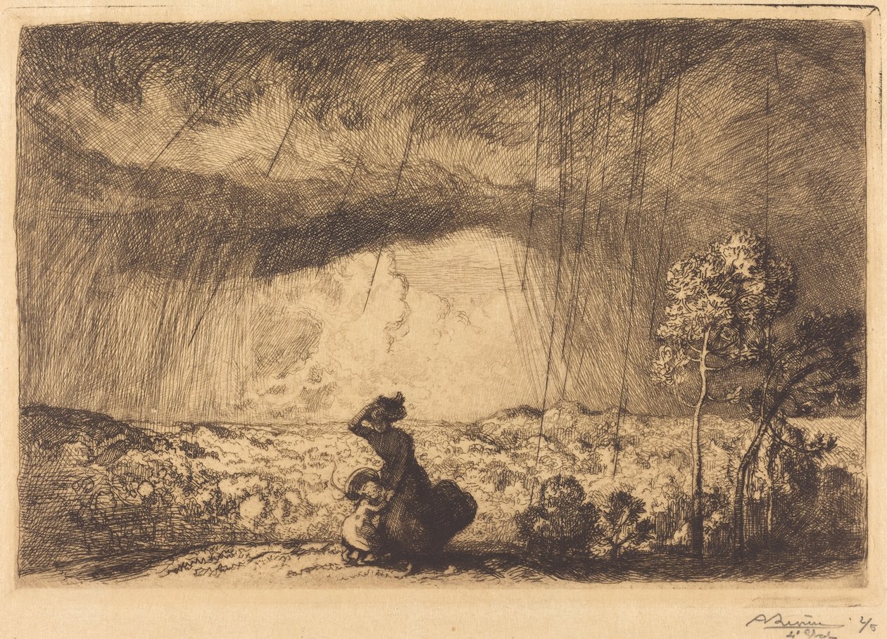 Storm på sanddynen, Vendee av Auguste Lepere
