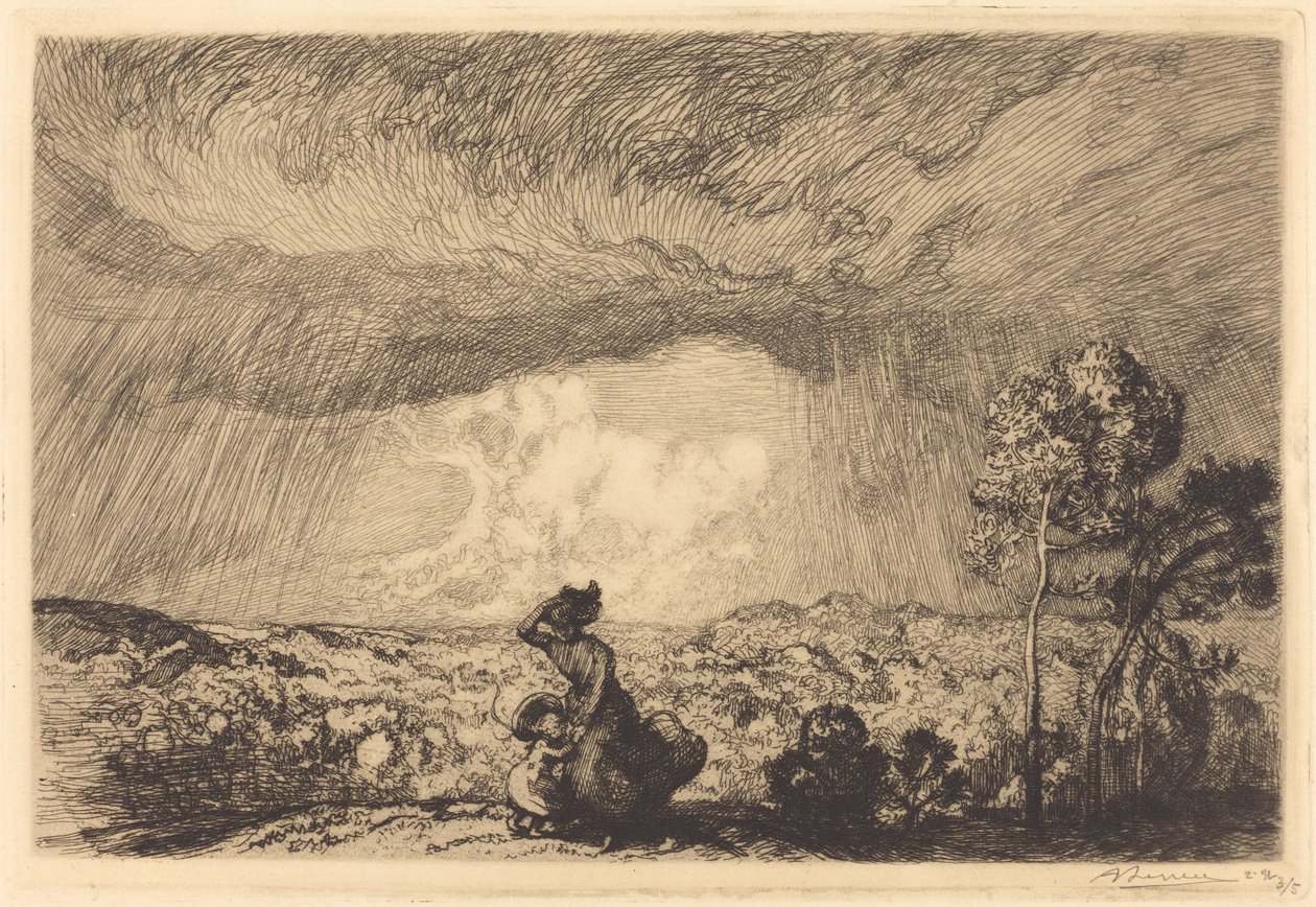 Storm på sanddynen, Vendee av Auguste Lepere