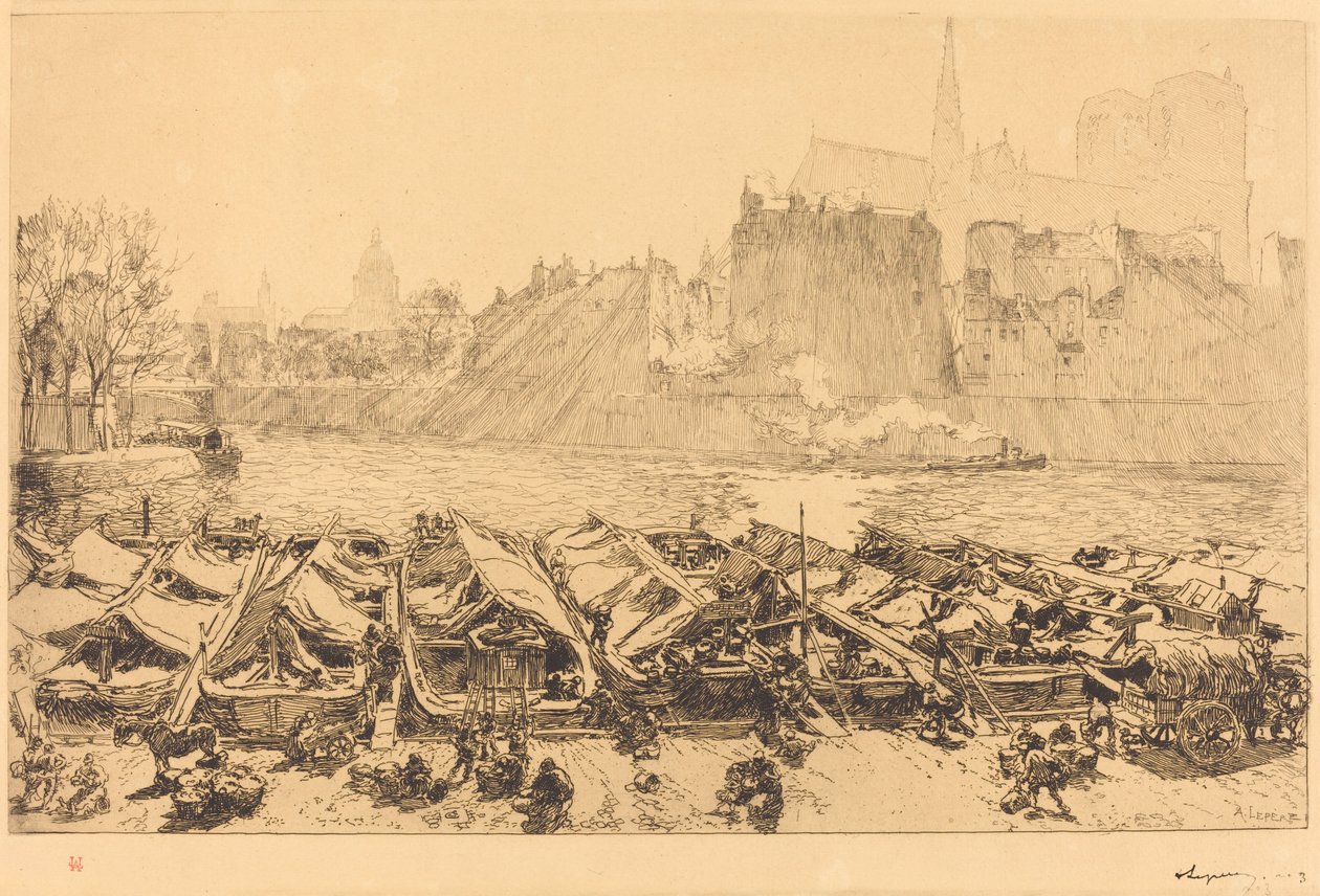 Den stora äppelmarknaden av Auguste Lepere