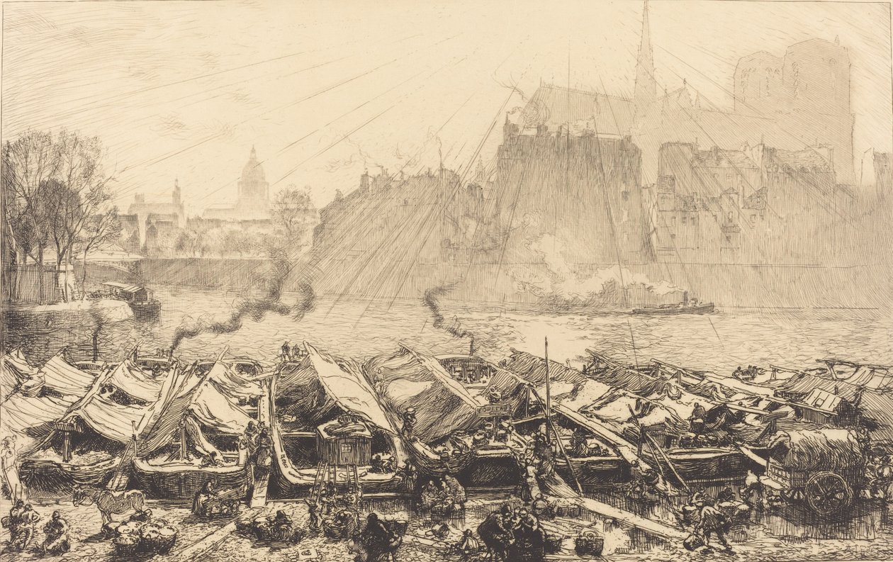 Den stora äppelmarknaden Den stora äppelmarknaden, 1917. av Auguste Lepere