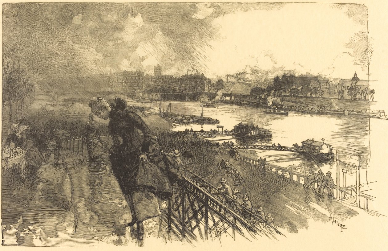 Seinen nära Austerlitzbron av Auguste Lepere