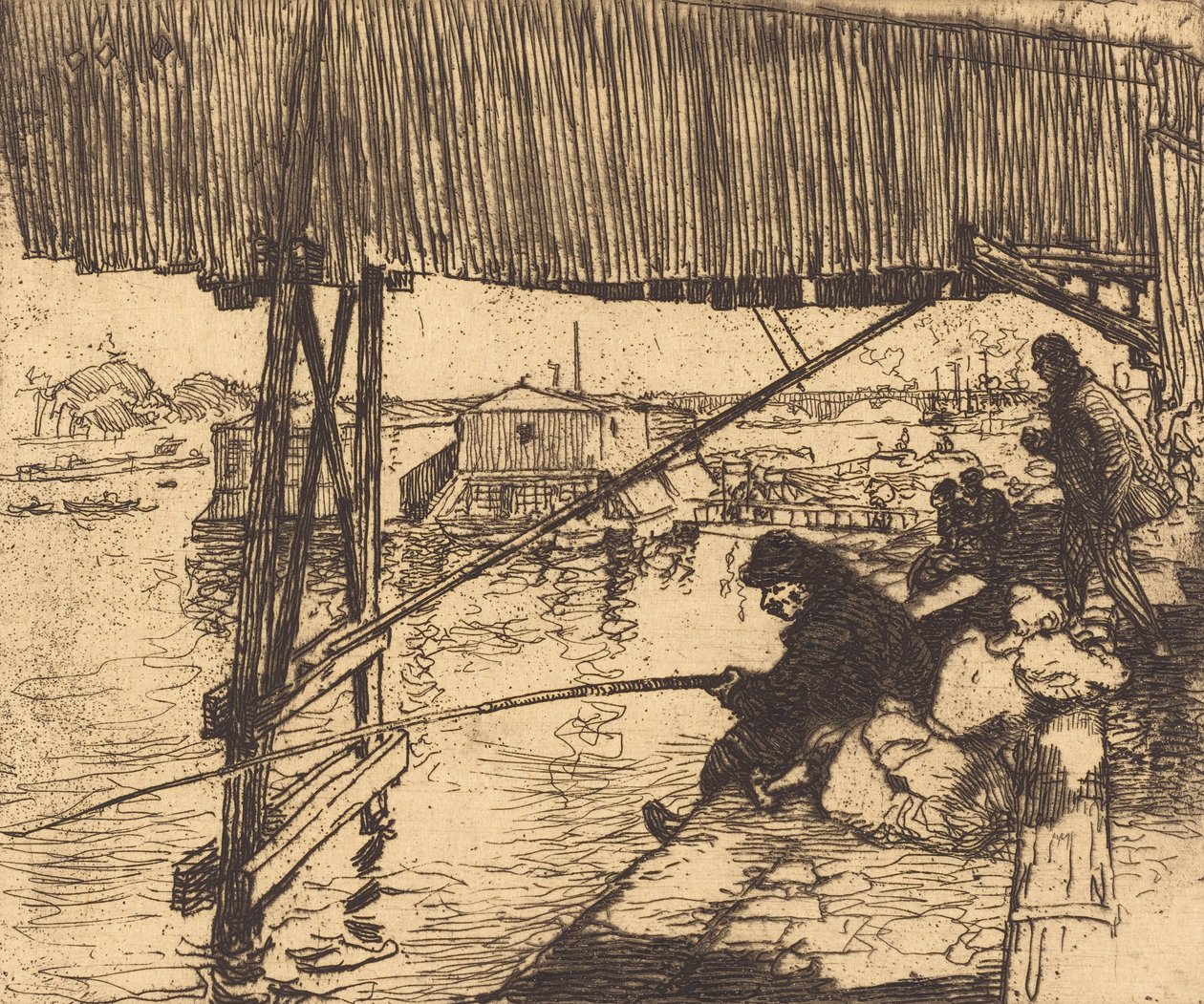 Under Bercy-bron Sous le pont de Bercy, 1894. av Auguste Lepere