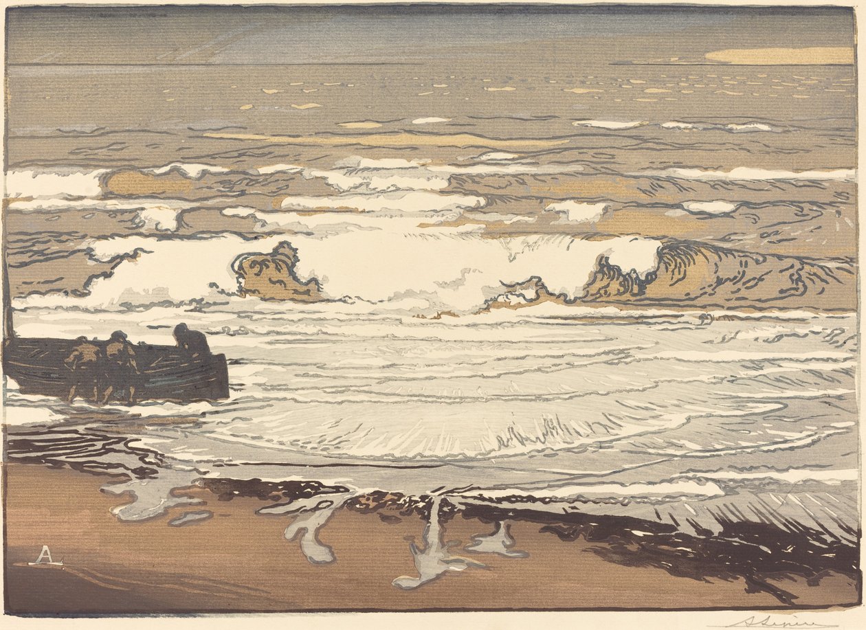 Unfurled Waves, översvämning i september, 1901 (Les Vagues deferlent) av Auguste Lepere