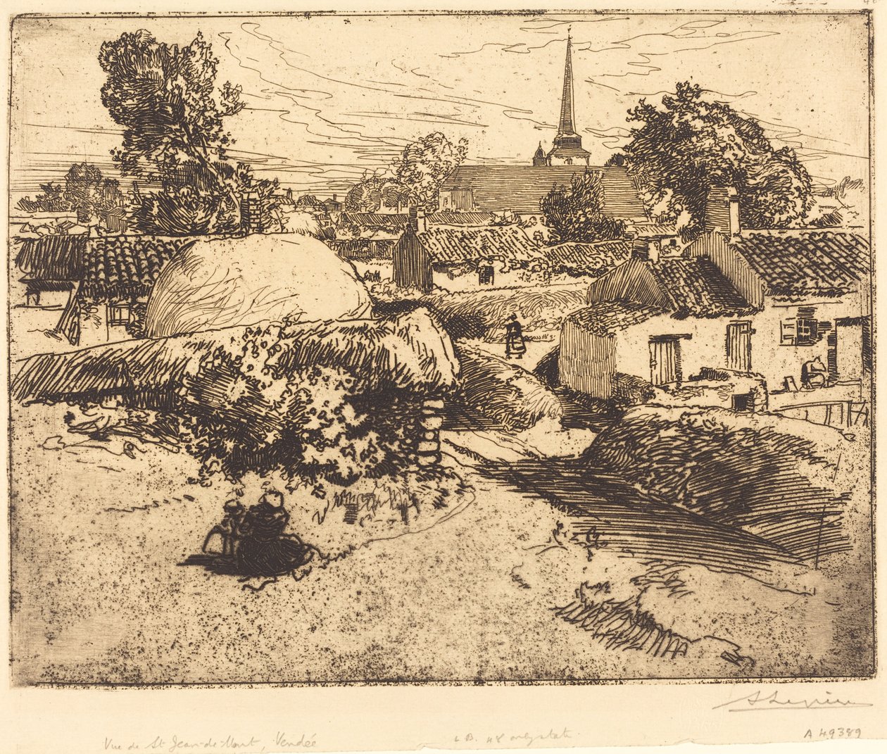 Vy över St.-Jean-de-Mont, Vendee av Auguste Lepere