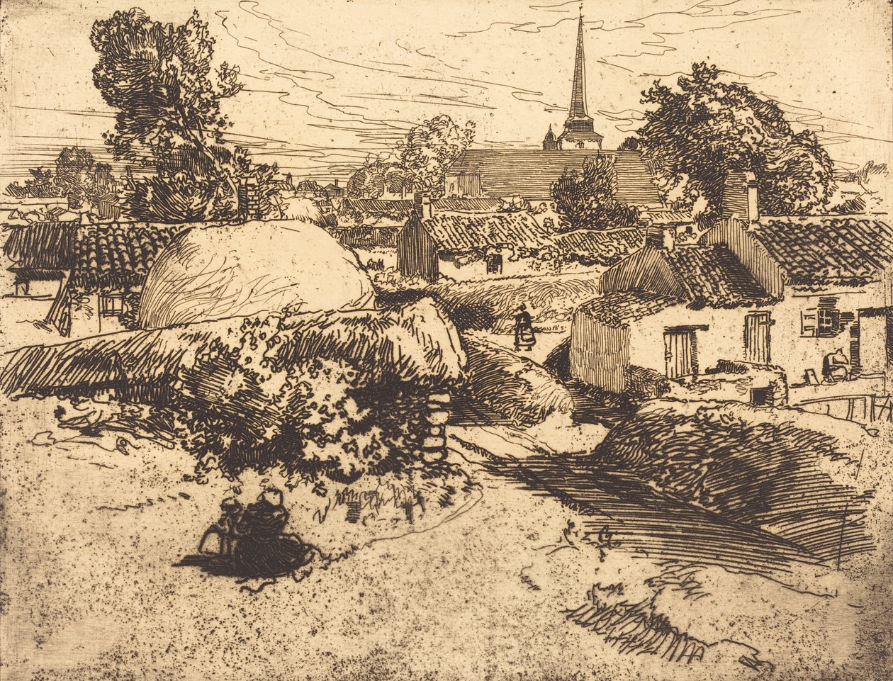 Vy över St.-Jean-de-Mont, Vendee Vy över St.-Jean-de-Mont, Vendee, 1892. av Auguste Lepere