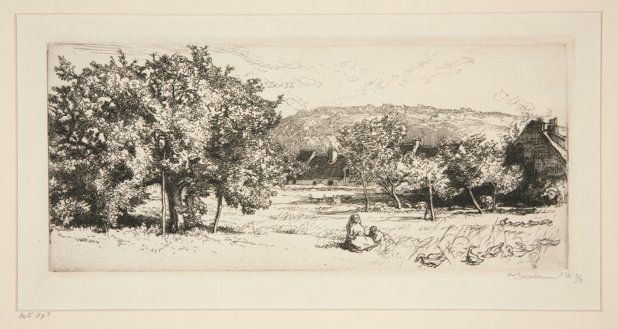 Byn Villeneuve-sur-Bellot (Seine-et-Marne) av Auguste Lepere