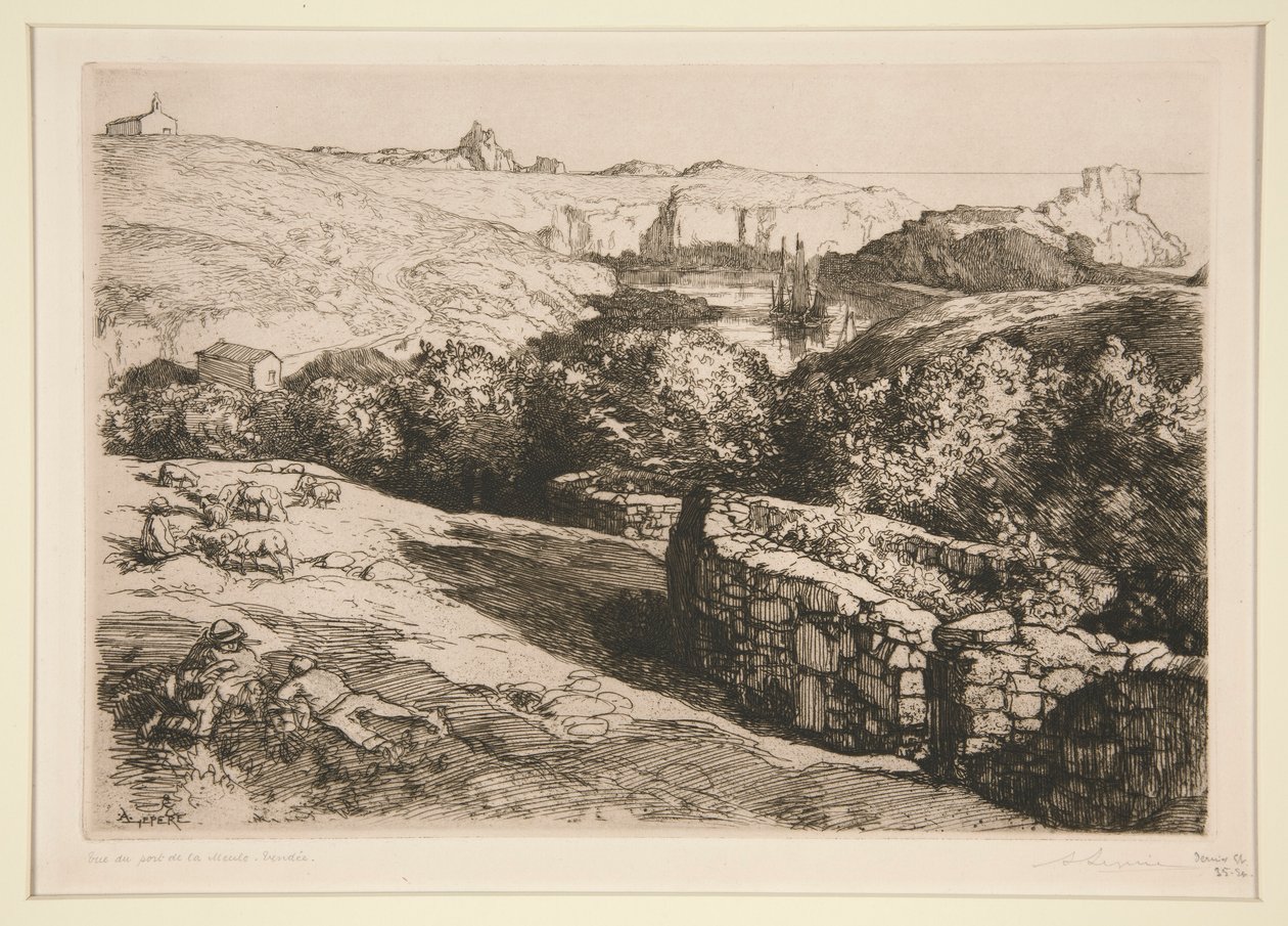Utsikt över Port de la Meule (ön av Auguste Lepere