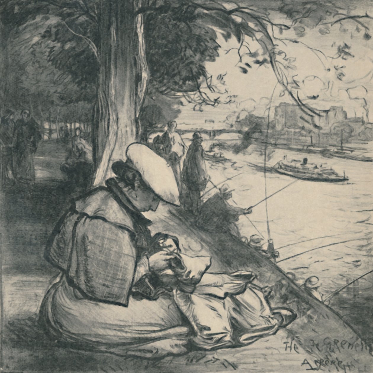 Swan Island, c1898, 1919 av Auguste Louis Lepère