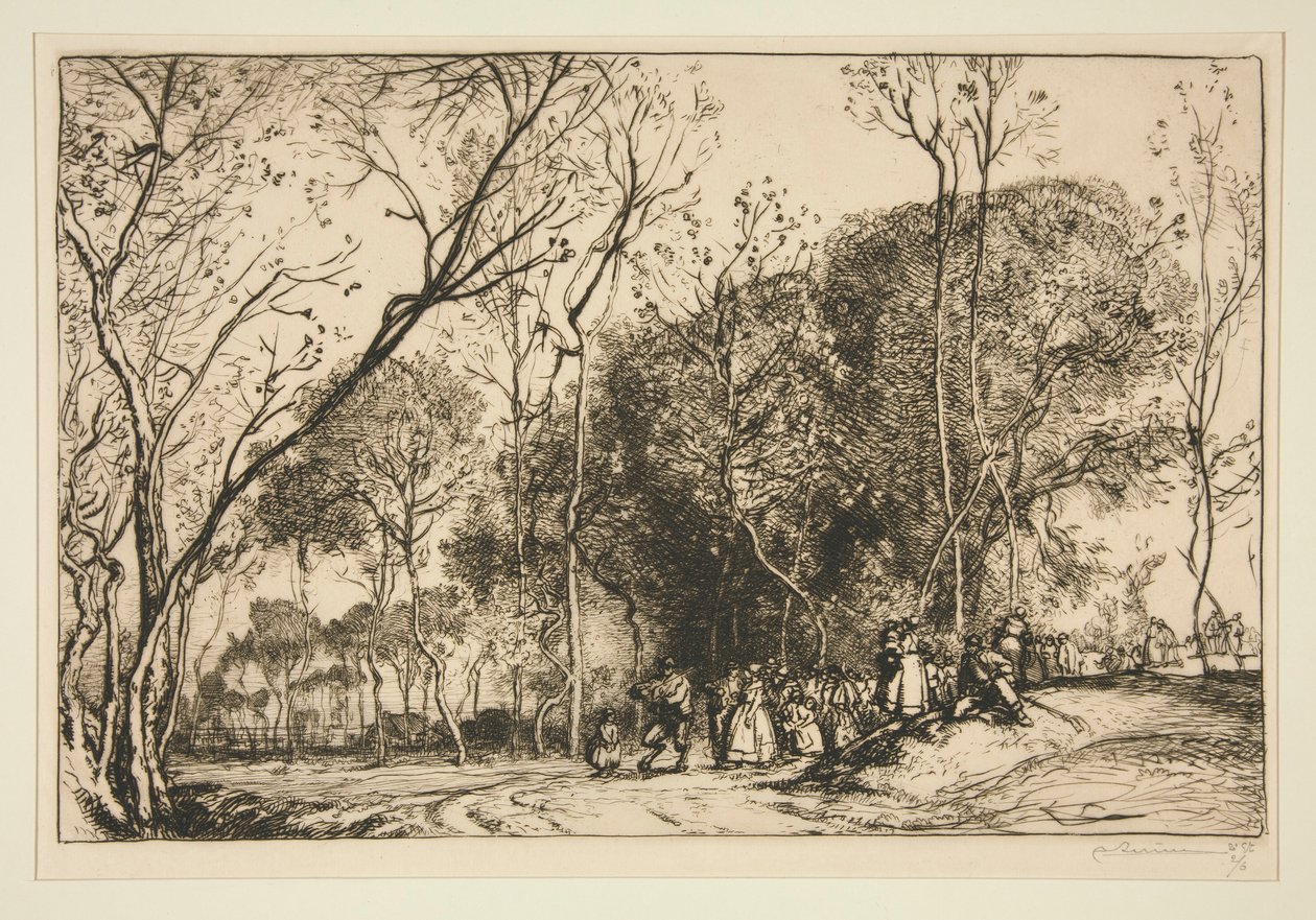 ?t? de la Saint-Martin, la noce qui passe (Sommar i Saint-Martin, de förflutna bröllopet) av Auguste Lepere