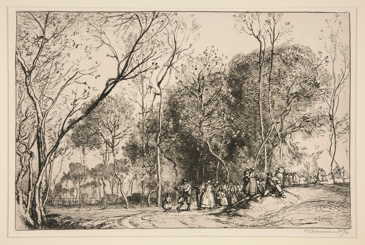 ?t? de la Saint-Martin, la noce qui passe (Vendee) (Sommar i Saint-Martin, de förflutna bröllopet [Vendee]) av Auguste Lepere