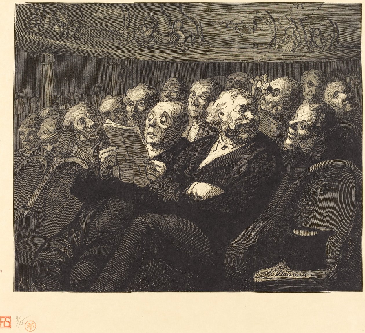Orkesterplatser av Auguste Lepère after Honoré Daumier
