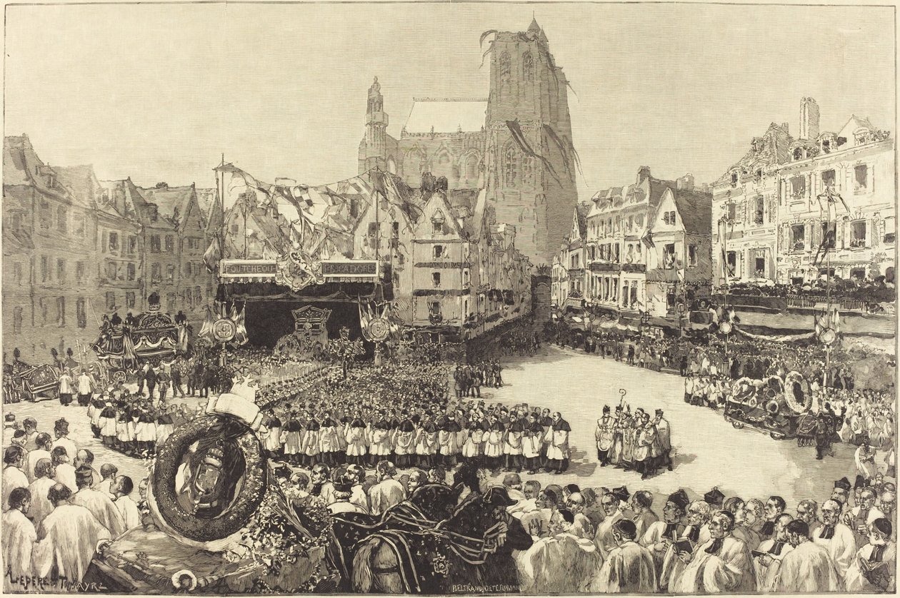 Amiral Courbets begravning av Auguste Lepère and Louis Tinayre
