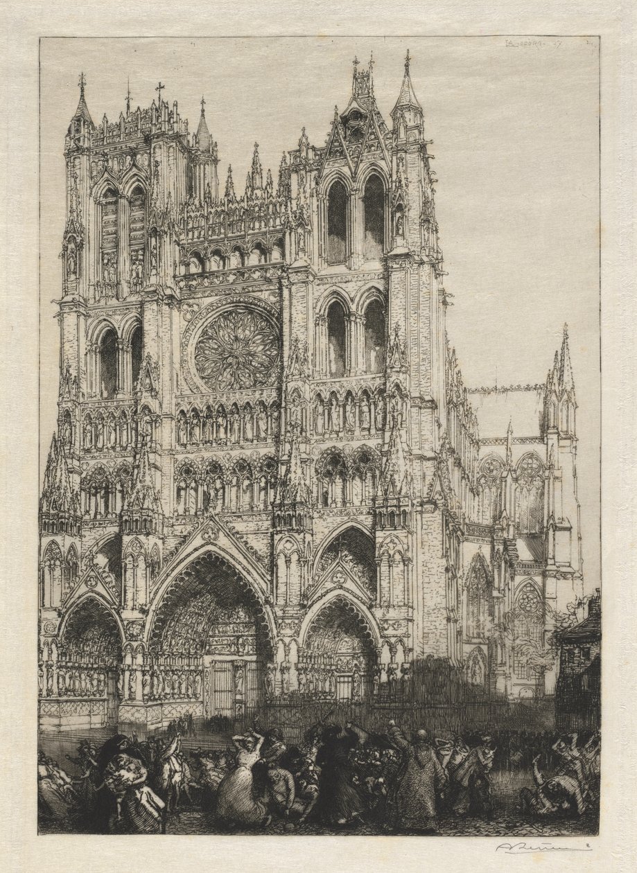 Amiens katedral, inventeringsdagen av Auguste Louis Lepère