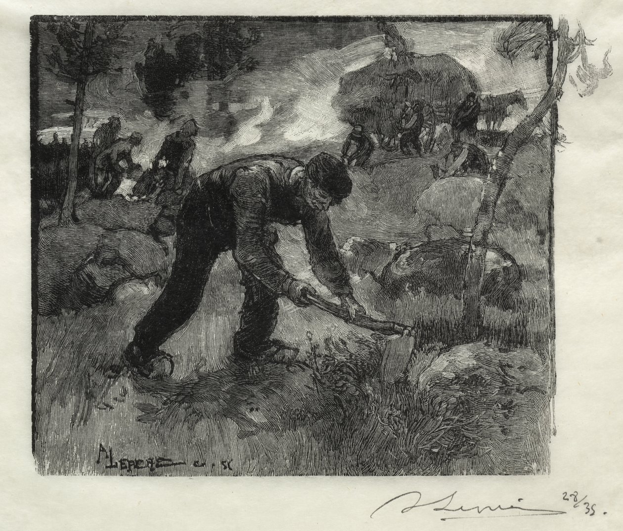 Ljunggrävare av Auguste Louis Lepère
