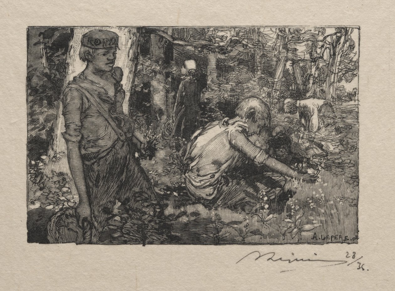 Plocka liljekonvalj av Auguste Louis Lepère