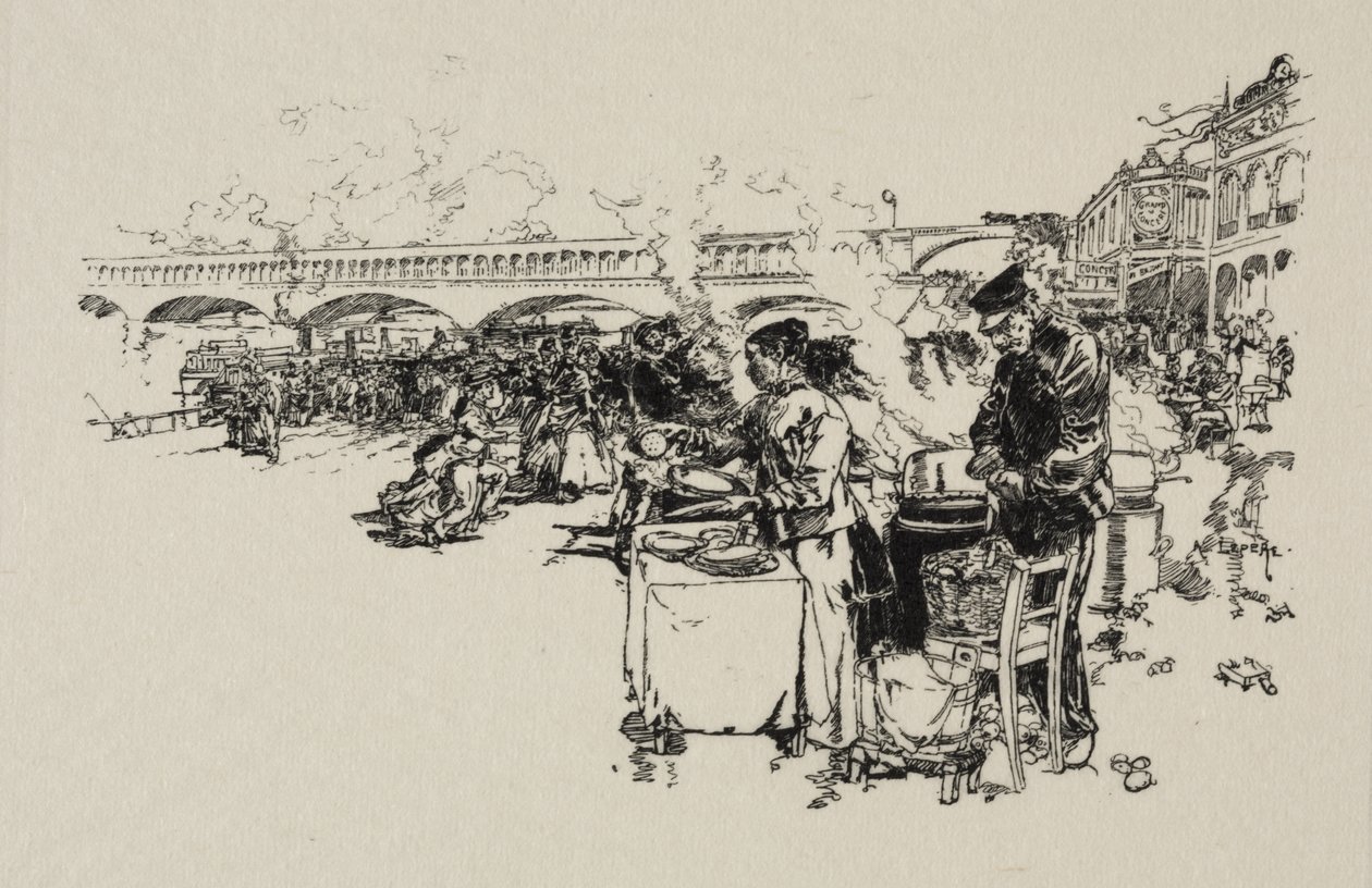 Brygga för omnibusbåtar av Auguste Louis Lepère
