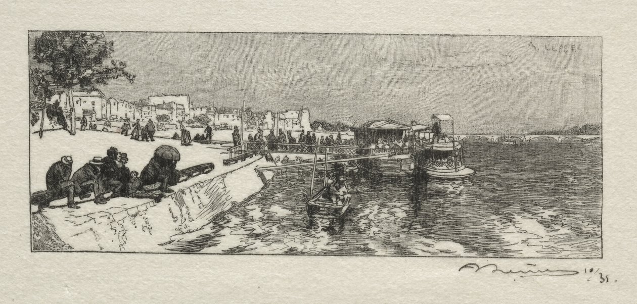 Pier vid Bercy av Auguste Louis Lepère