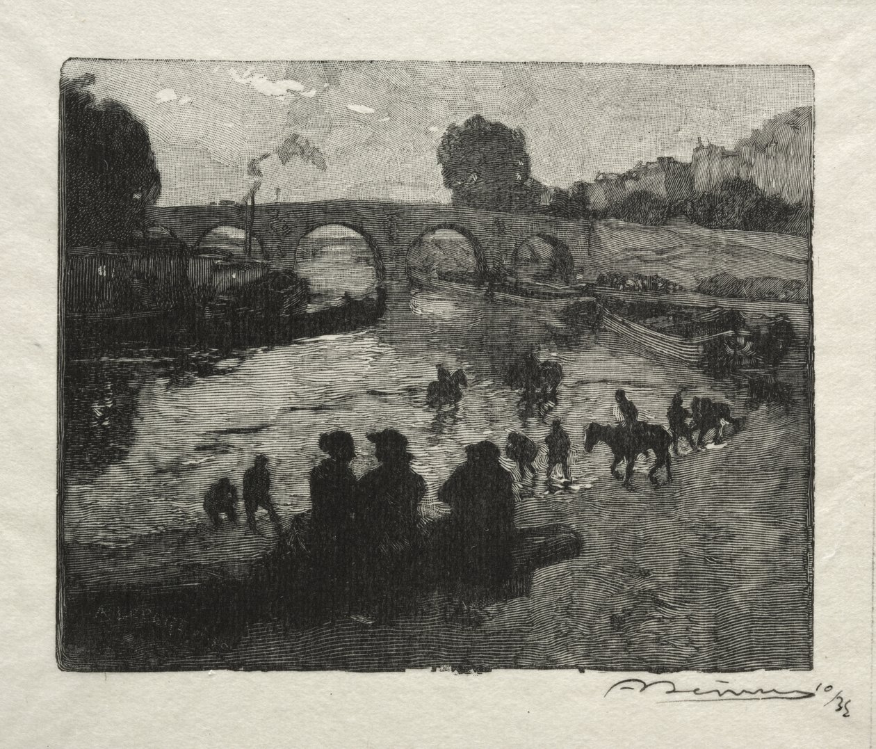 Pont Maries vattenplats av Auguste Louis Lepère