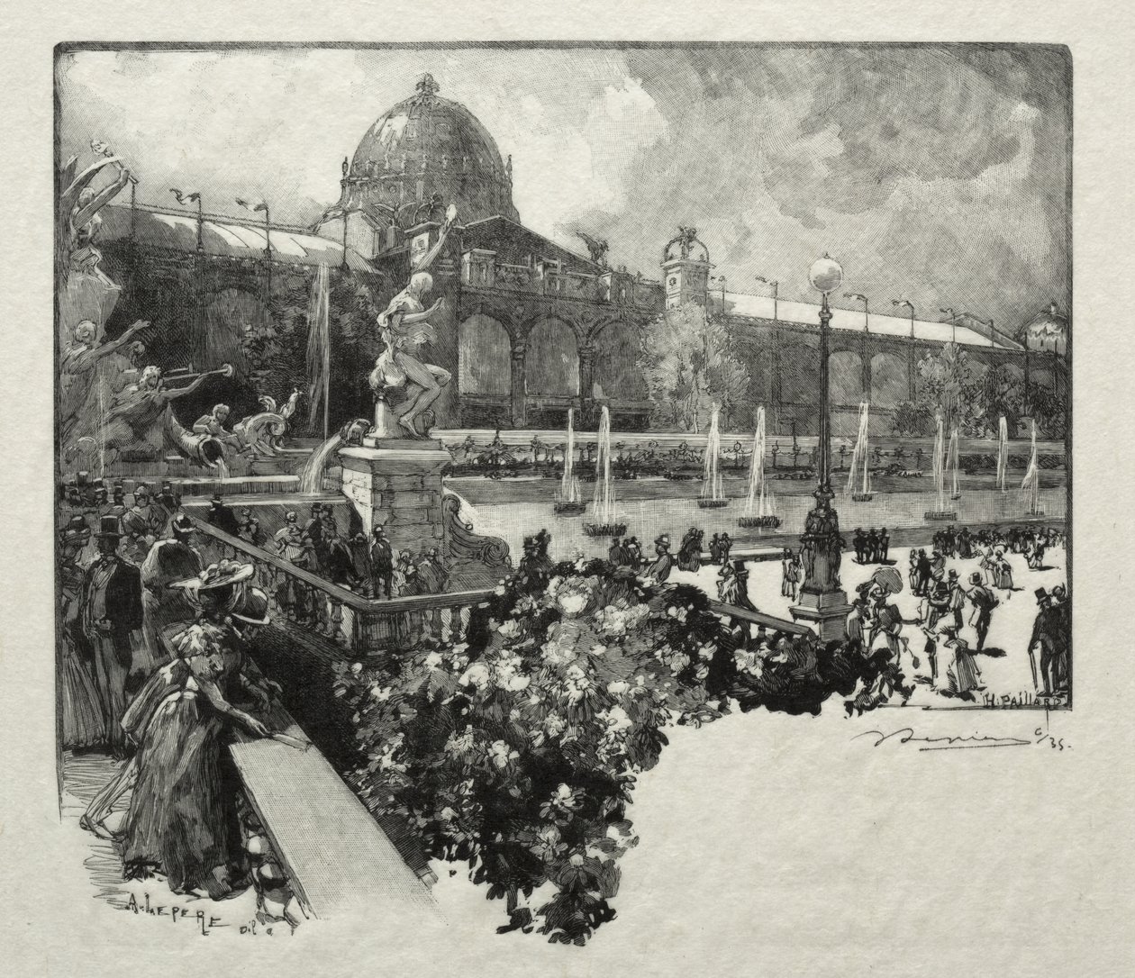 Palais des Arts Liberaux, utsida av Auguste Louis Lepère