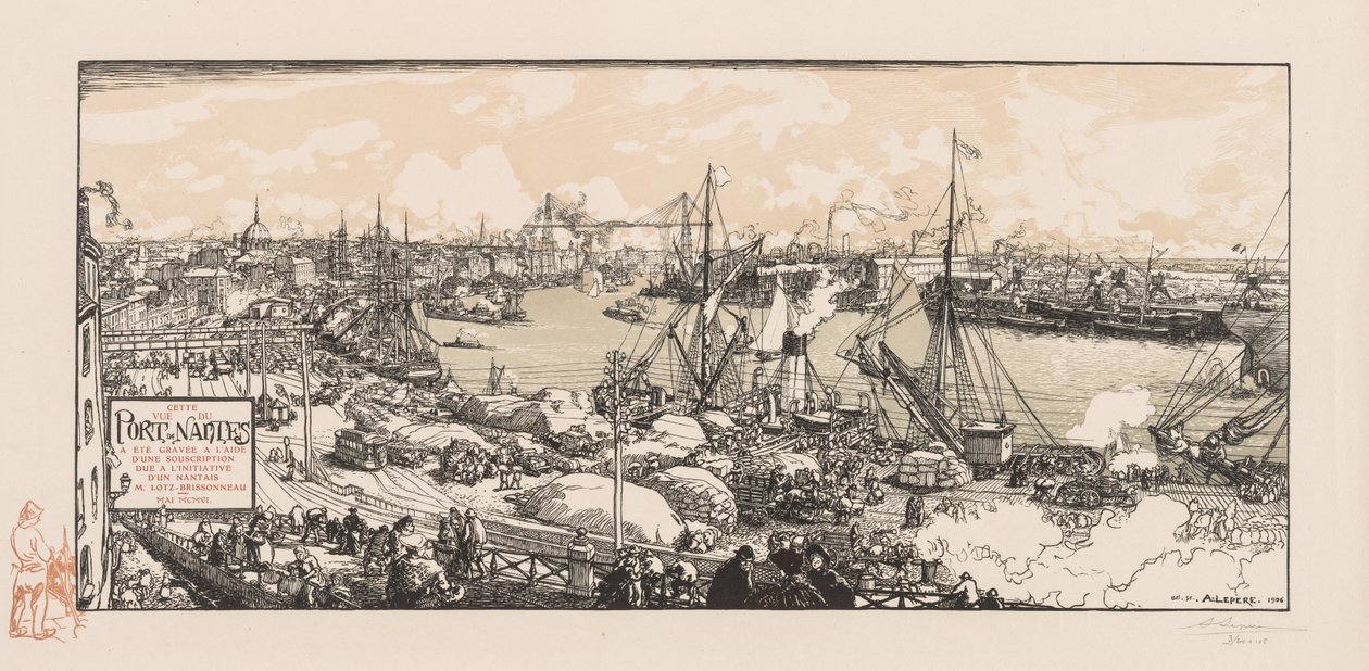 Hamnen i Nantes av Auguste Louis Lepère