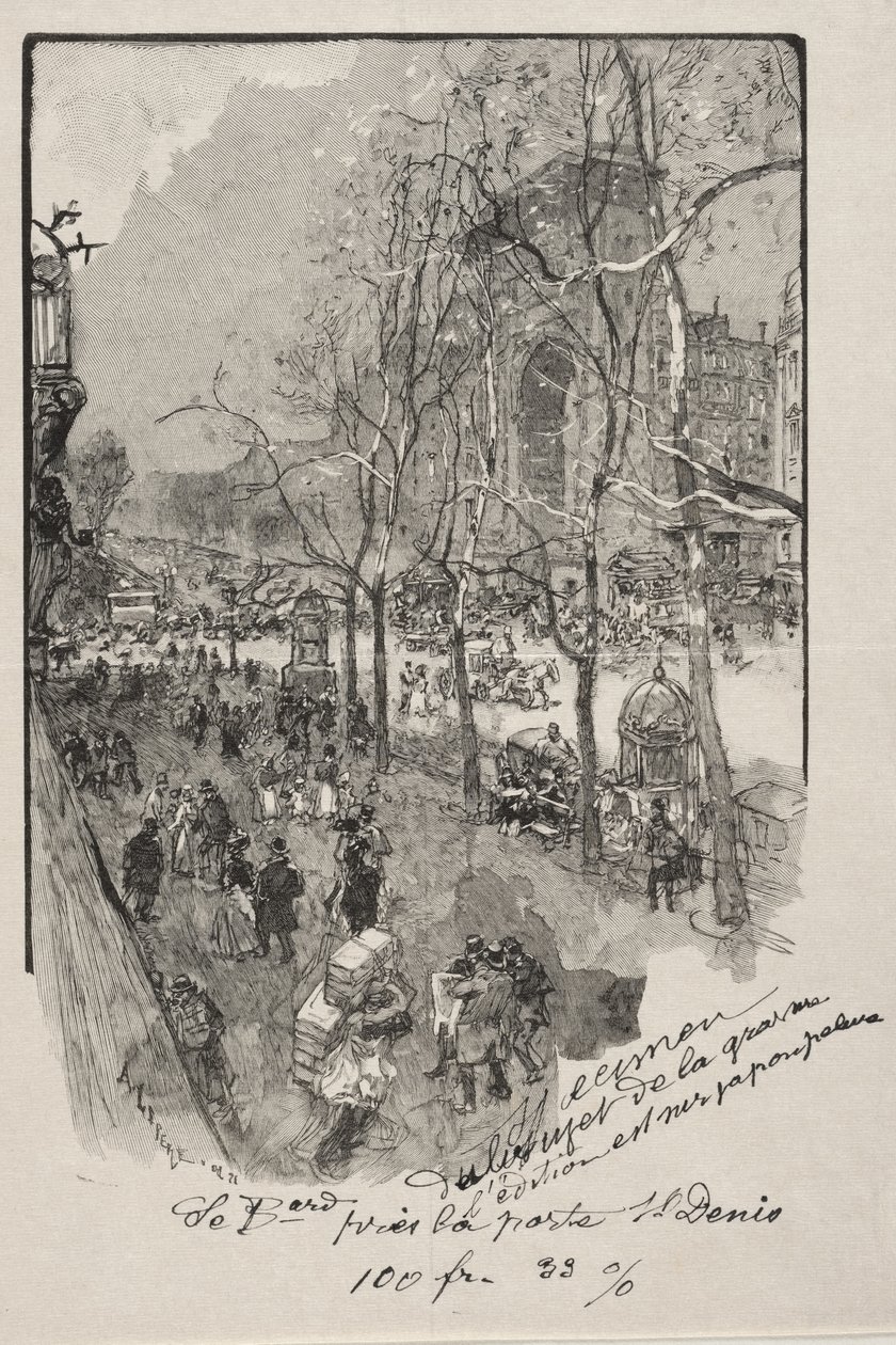 Boulevarderna, nära Porte St. Denis av Auguste Louis Lepère