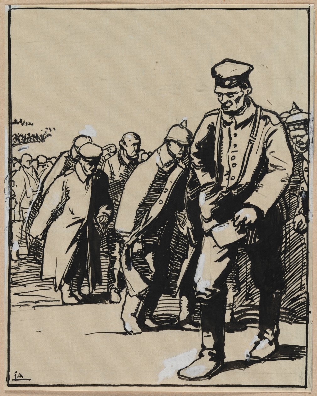 Marsch av en grupp tyska fångar av Auguste Louis Lepère