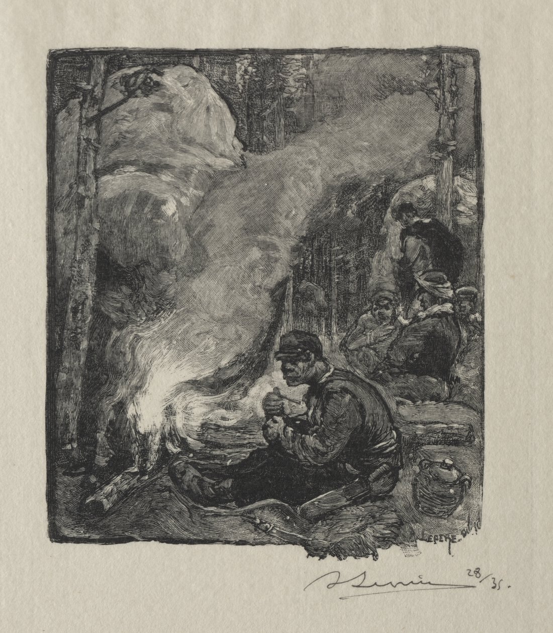 Skogshuggarnas måltid av Auguste Louis Lepère