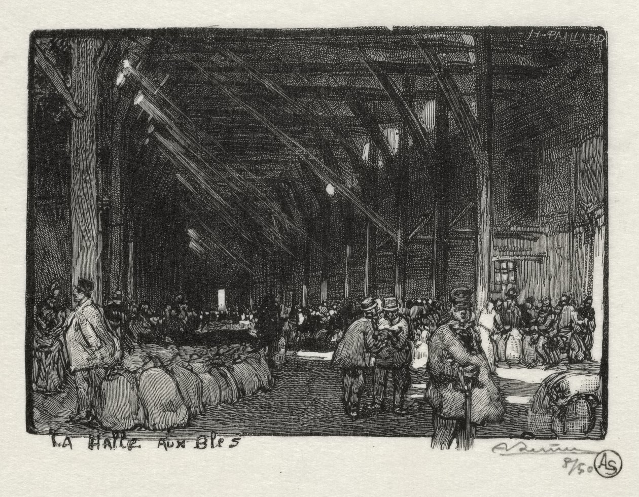 Illustrerad Rouen: Halle aux Blès av Auguste Louis Lepère