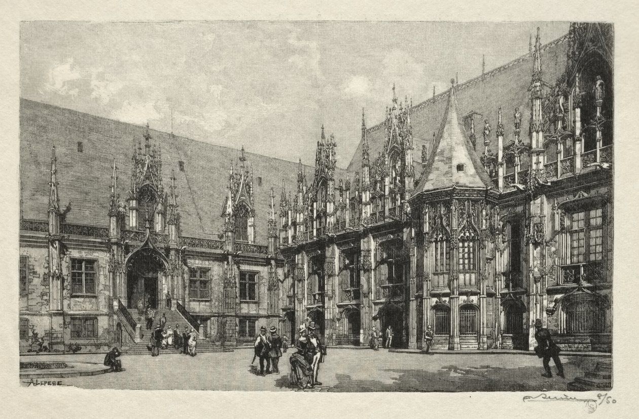 Illustrerad Rouen: Rättvisans palats av Auguste Louis Lepère