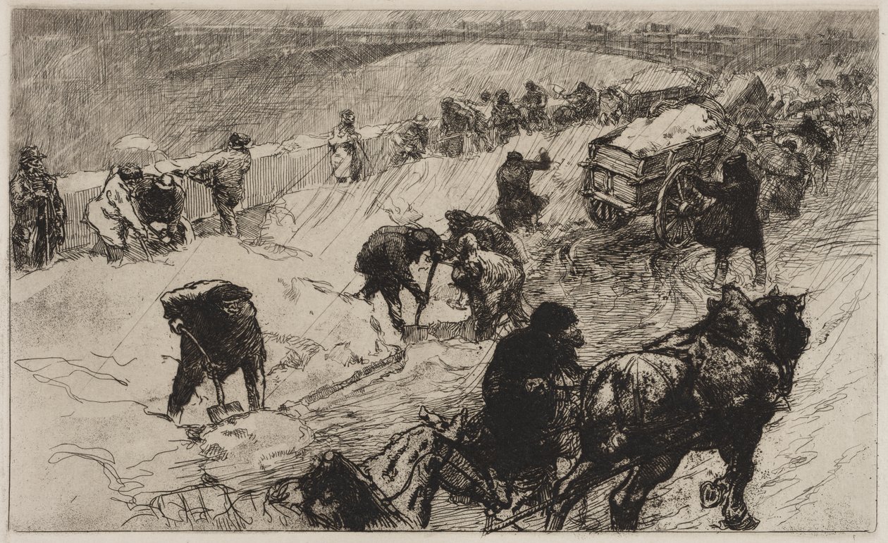 Snowball Fight: Flower Quay av Auguste Louis Lepère