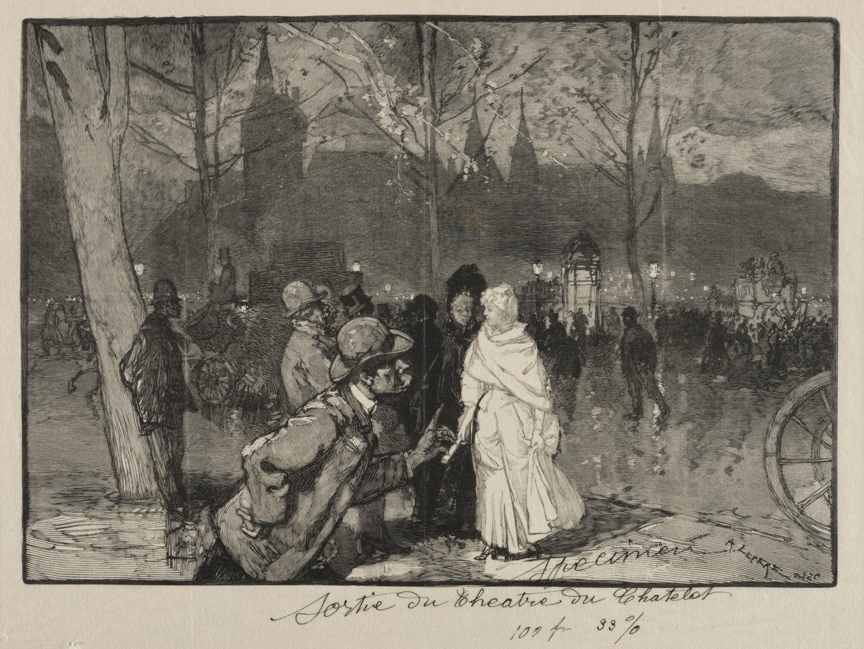 Lämnar Chatelet-teatern av Auguste Louis Lepère