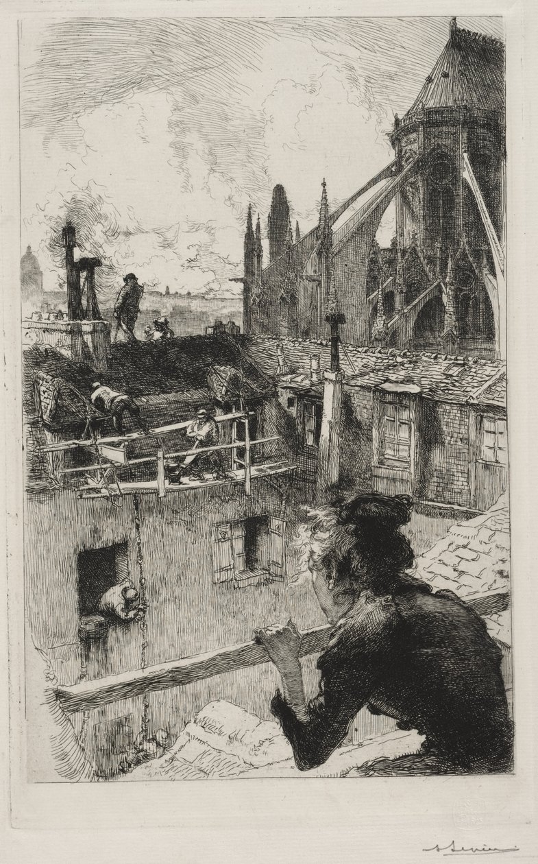 På hustaken nära Notre Dame av Auguste Louis Lepère