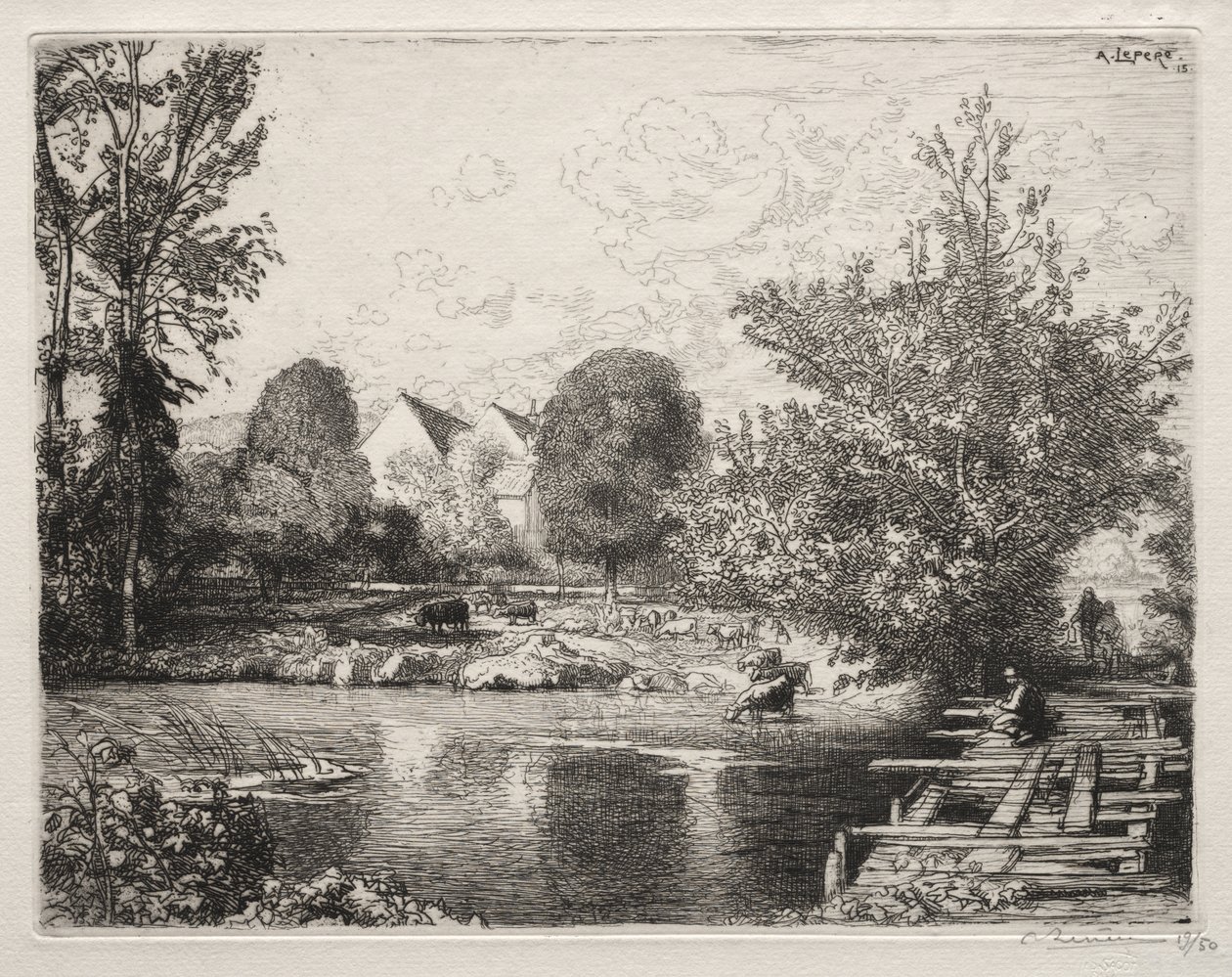 Gamla gångbron av Auguste Louis Lepère