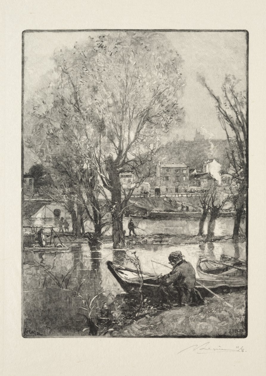Ett hörn av Billancourt Island av Auguste Louis Lepère