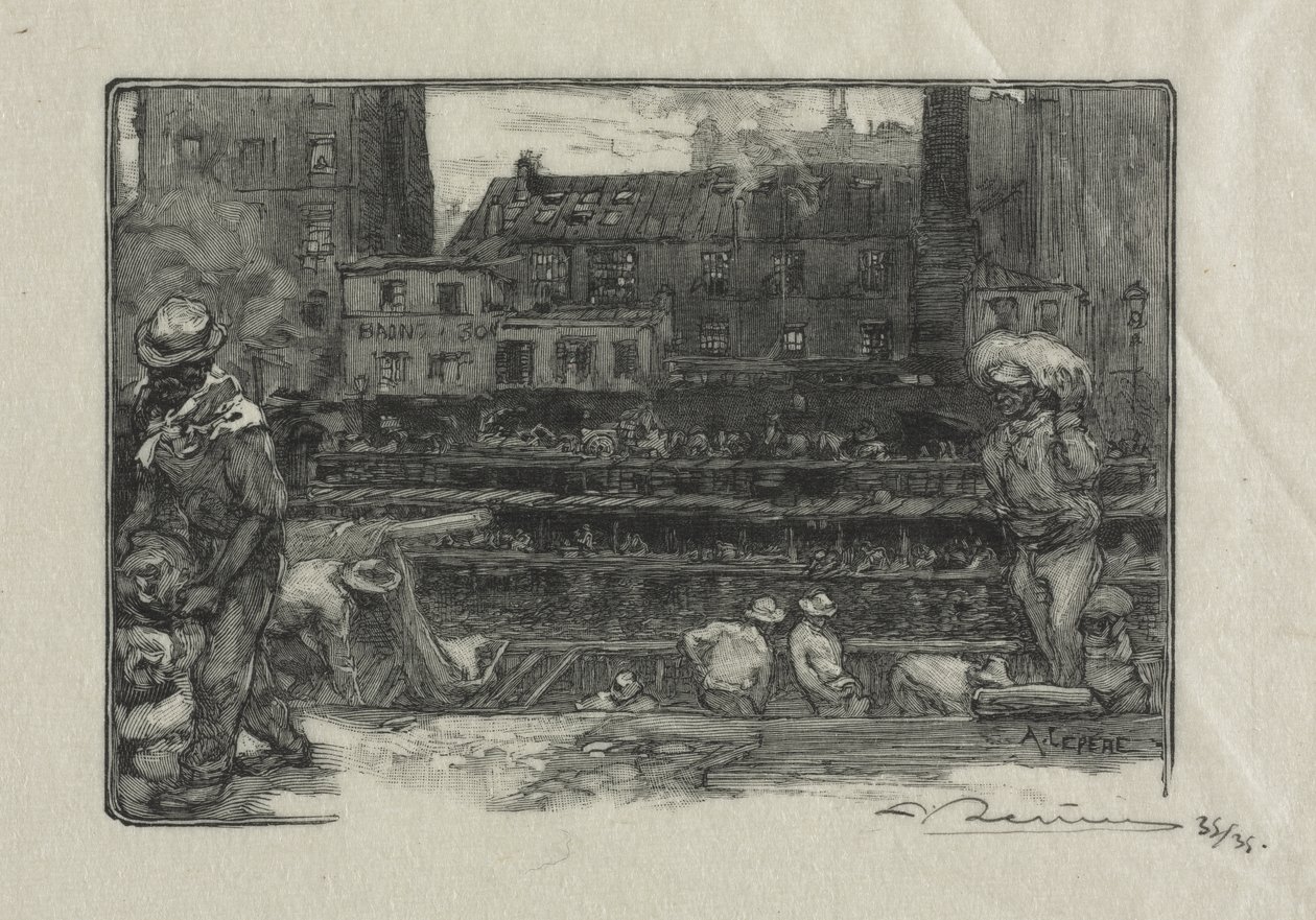 Avlastare av gips (Canal St. Martin) av Auguste Louis Lepère