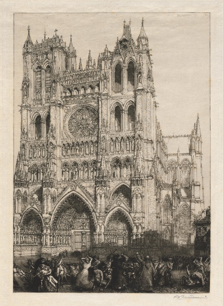 Amiens katedral, inventeringsdagen av Auguste Louis Lepère