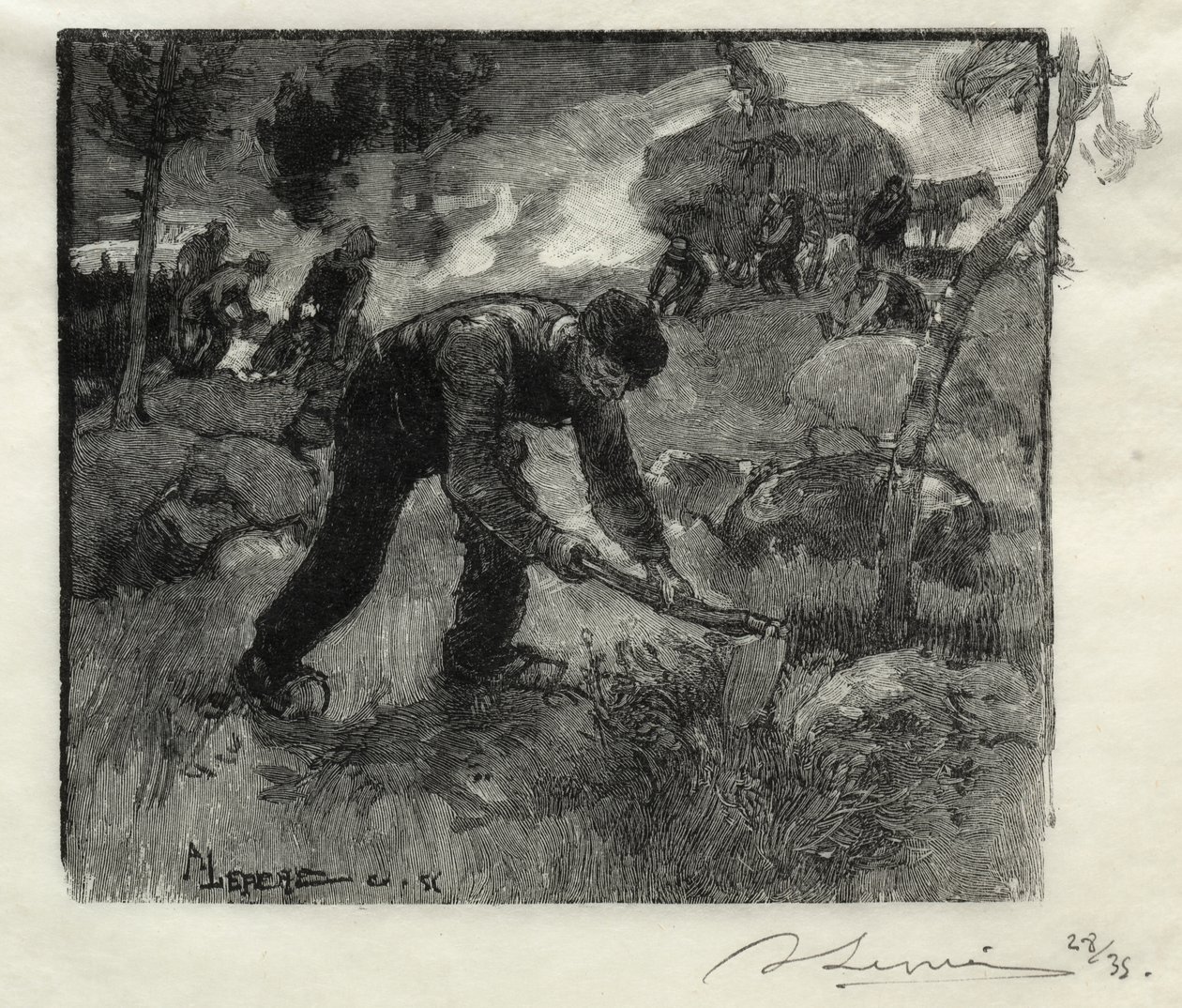 Ljunggrävare av Auguste Louis Lepère