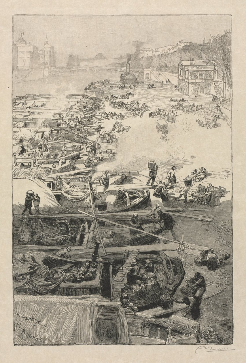 Ankomst av potatis till Hotel de Ville, 1883. av Auguste Louis Lepère
