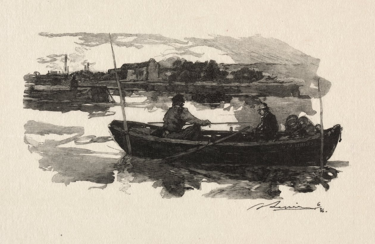 Vid kanten av Seine av Auguste Louis Lepère